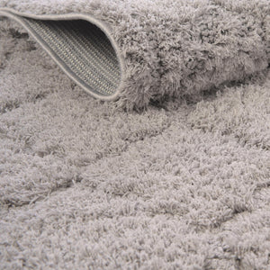 Gray 2' x 6' 7 Trellis Shag Runner Area Rug Thick Soft Touch Fluffy & Plush Shaggy Pile