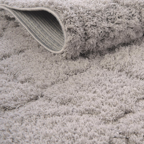 Gray 2' x 6' 7 Trellis Shag Runner Area Rug Thick Soft Touch Fluffy & Plush Shaggy Pile Geometric Modern Unique Carpet for Home Interior Design for Sale at Rug Engine