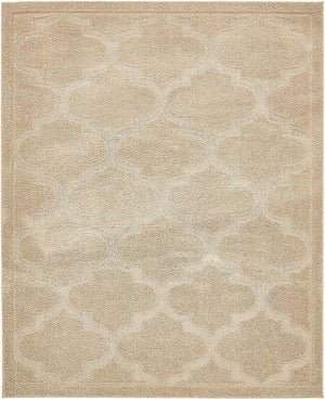 Beige 8' x 10' Trellis Shag Rectangle Area Rug Thick Soft Touch Fluffy & Plush Shaggy Pile