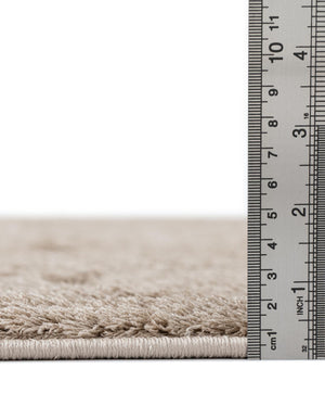 Beige 4' x 6' Trellis Shag Rectangle Area Rug Thick Soft Touch Fluffy & Plush Shaggy Pile