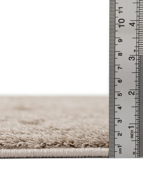 Beige 4' x 6' Trellis Shag Rectangle Area Rug Thick Soft Touch Fluffy & Plush Shaggy Pile