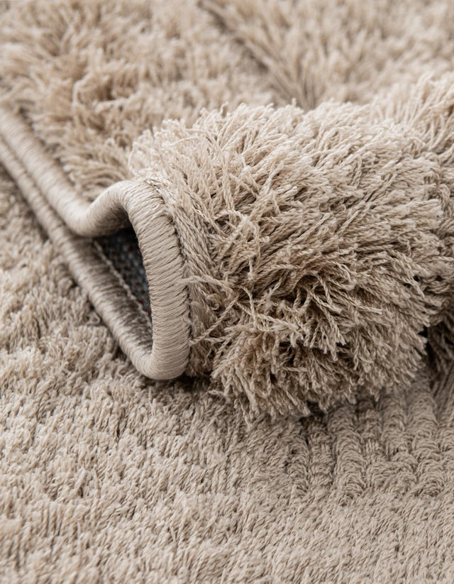 Beige 4' x 6' Trellis Shag Rectangle Area Rug Thick Soft Touch Fluffy & Plush Shaggy Pile