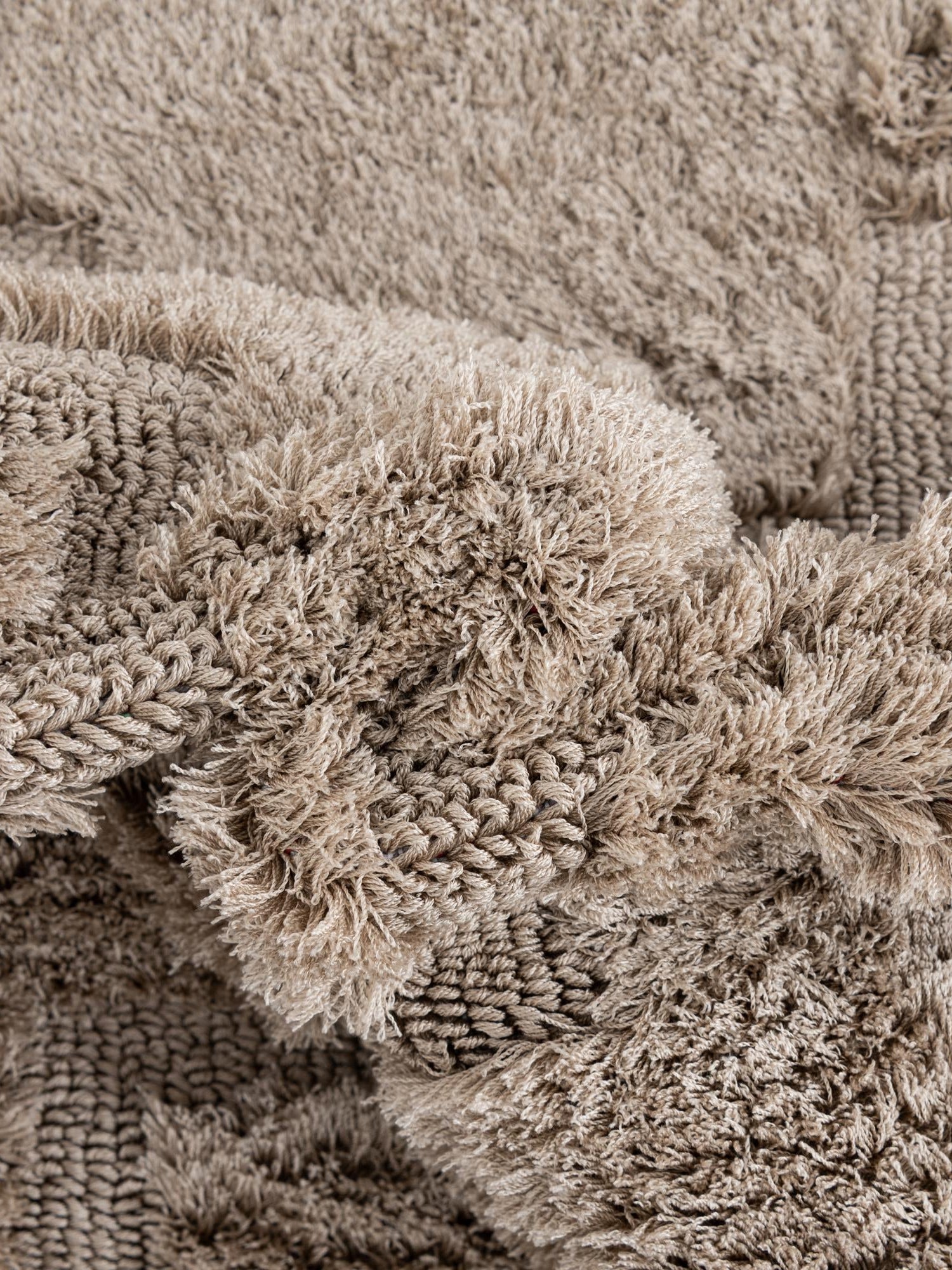 Beige 9' x 12' Trellis Shag Rectangle Area Rug Thick Soft Touch Fluffy & Plush Shaggy Pile Geometric Modern Unique Carpet for Home Interior Design for Sale at Rug Engine