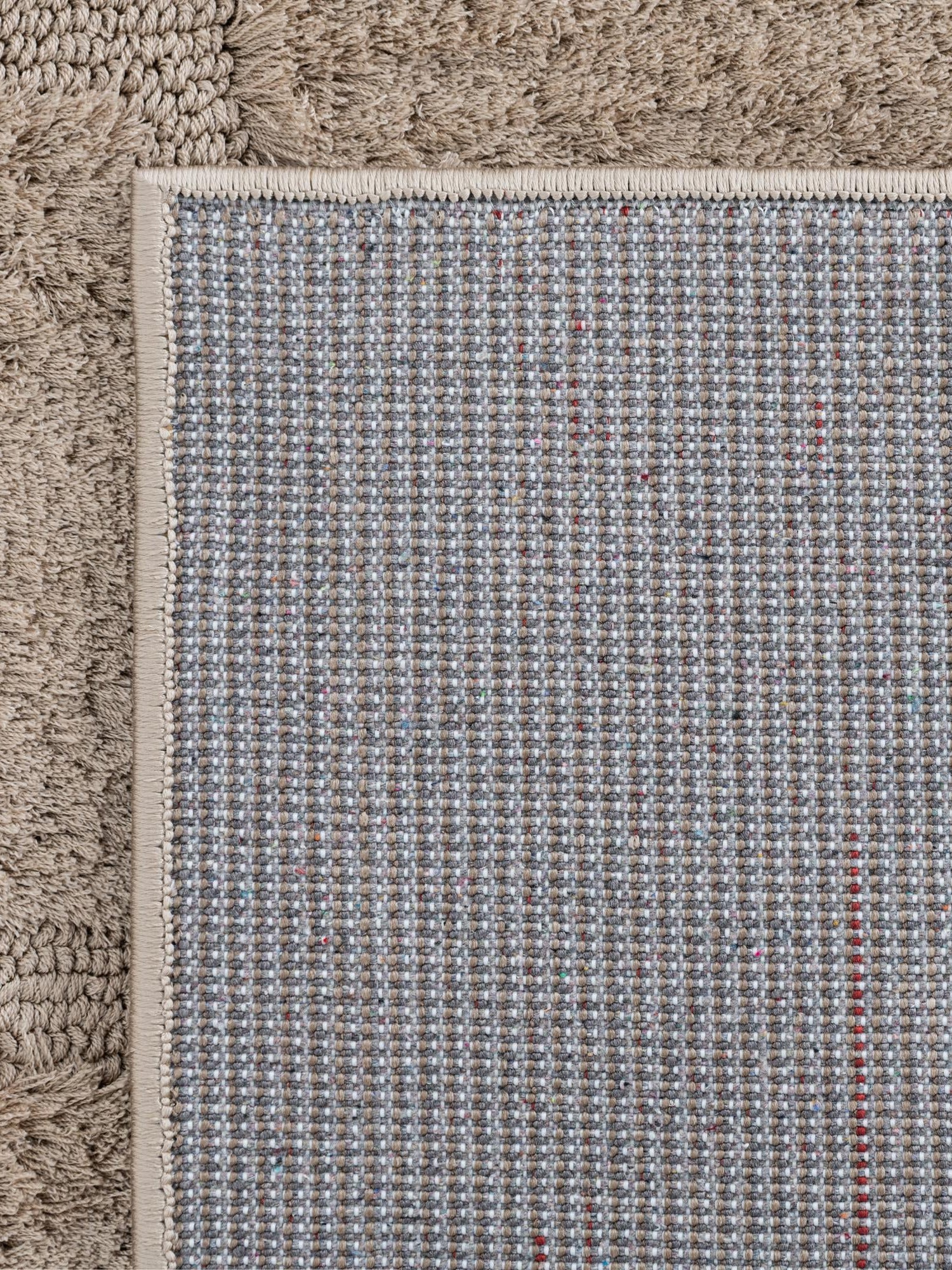 Beige 4' x 6' Trellis Shag Rectangle Area Rug Thick Soft Touch Fluffy & Plush Shaggy Pile Geometric Modern Unique Carpet for Home Interior Design for Sale at Rug Engine