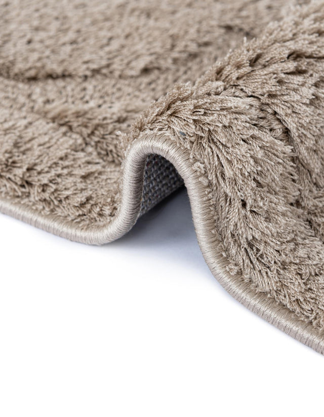 Beige 4' x 6' Trellis Shag Rectangle Area Rug Thick Soft Touch Fluffy & Plush Shaggy Pile