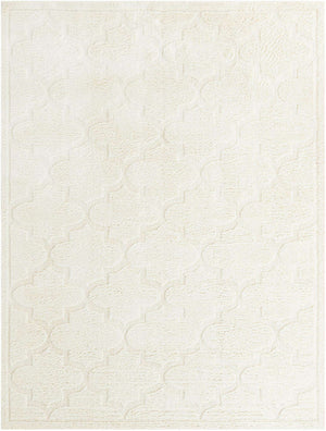 Ivory 9' x 12' 2 Trellis Shag Rectangle Area Rug Thick Soft Touch Fluffy & Plush Shaggy Pile