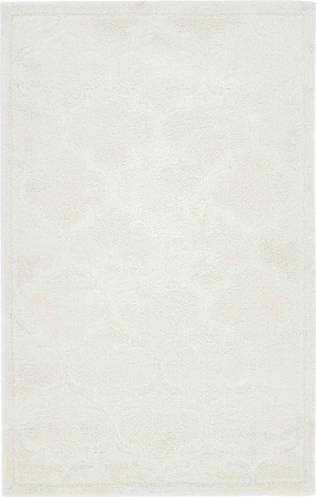 Ivory 5' 1 x 8' Trellis Shag Rectangle Area Rug Thick Soft Touch Fluffy & Plush Shaggy Pile
