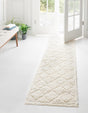 Ivory 3' x 10' Trellis Shag Runner Rug