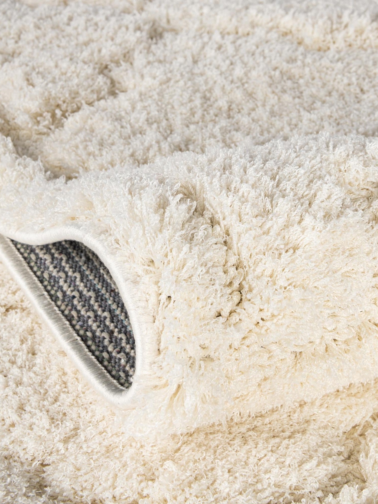 Ivory 2' 7 x 10' Trellis Shag Runner Area Rug Thick Soft Touch Fluffy & Plush Shaggy Pile Geometric Modern Unique Carpet for Home Interior Design for Sale at Rug Engine