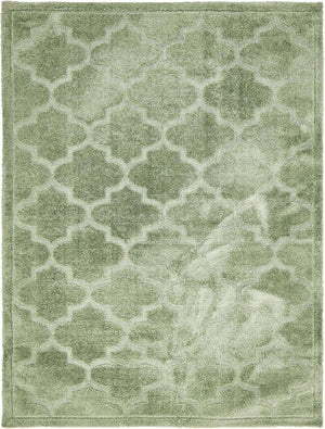 Green 9' x 12' 2 Trellis Shag Rectangle Area Rug Thick Soft Touch Fluffy & Plush Shaggy Pile