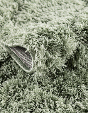 Green 5' 1 x 8' Trellis Shag Rectangle Area Rug Thick Soft Touch Fluffy & Plush Shaggy Pile