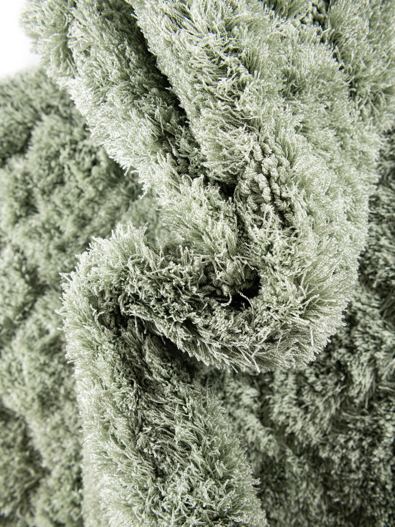 Green 8' x 10' Trellis Shag Rectangle Area Rug Thick Soft Touch Fluffy & Plush Shaggy Pile