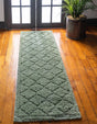 Green 2' x 7' Trellis Shag Runner Rug