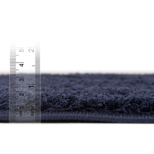 Navy Blue 2' 7 x 10' Trellis Shag Runner Area Rug Thick Soft Touch Fluffy & Plush Shaggy Pile