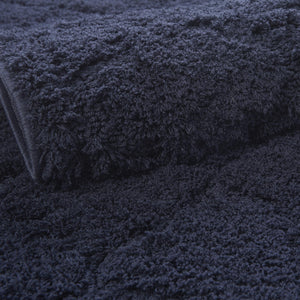 Navy Blue 2' 7 x 10' Trellis Shag Runner Area Rug Thick Soft Touch Fluffy & Plush Shaggy Pile