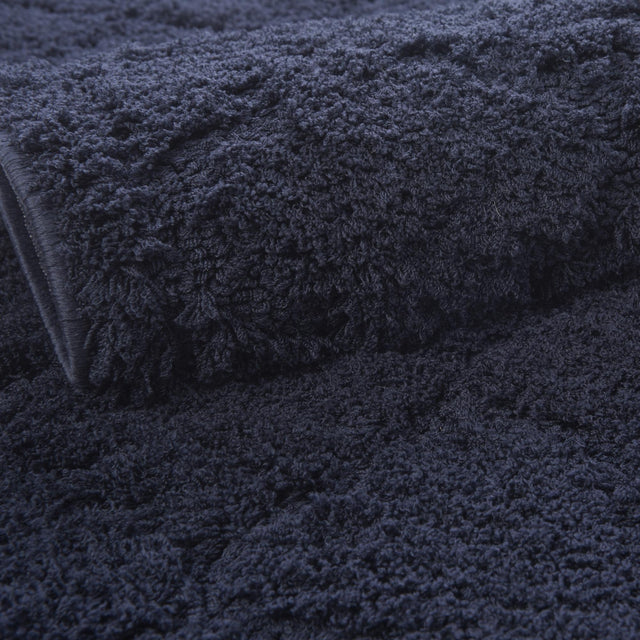 Navy Blue 2' 7 x 10' Trellis Shag Runner Area Rug Thick Soft Touch Fluffy & Plush Shaggy Pile