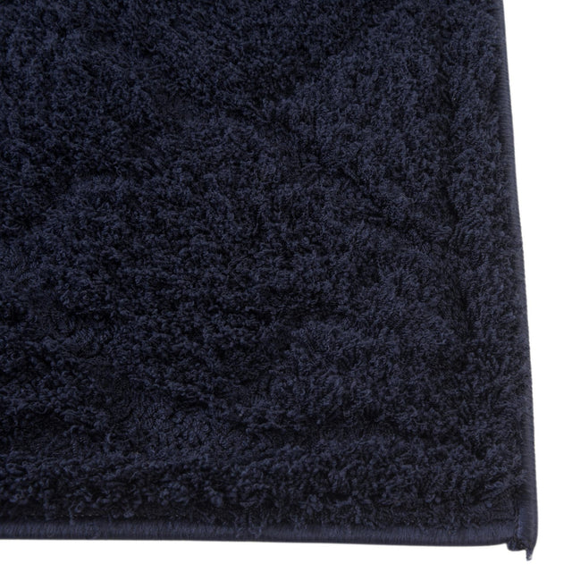 Navy Blue 2' 7 x 10' Trellis Shag Runner Area Rug Thick Soft Touch Fluffy & Plush Shaggy Pile