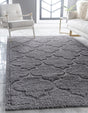 Dark Gray 8' x 10' Trellis Shag Rectangle Rug