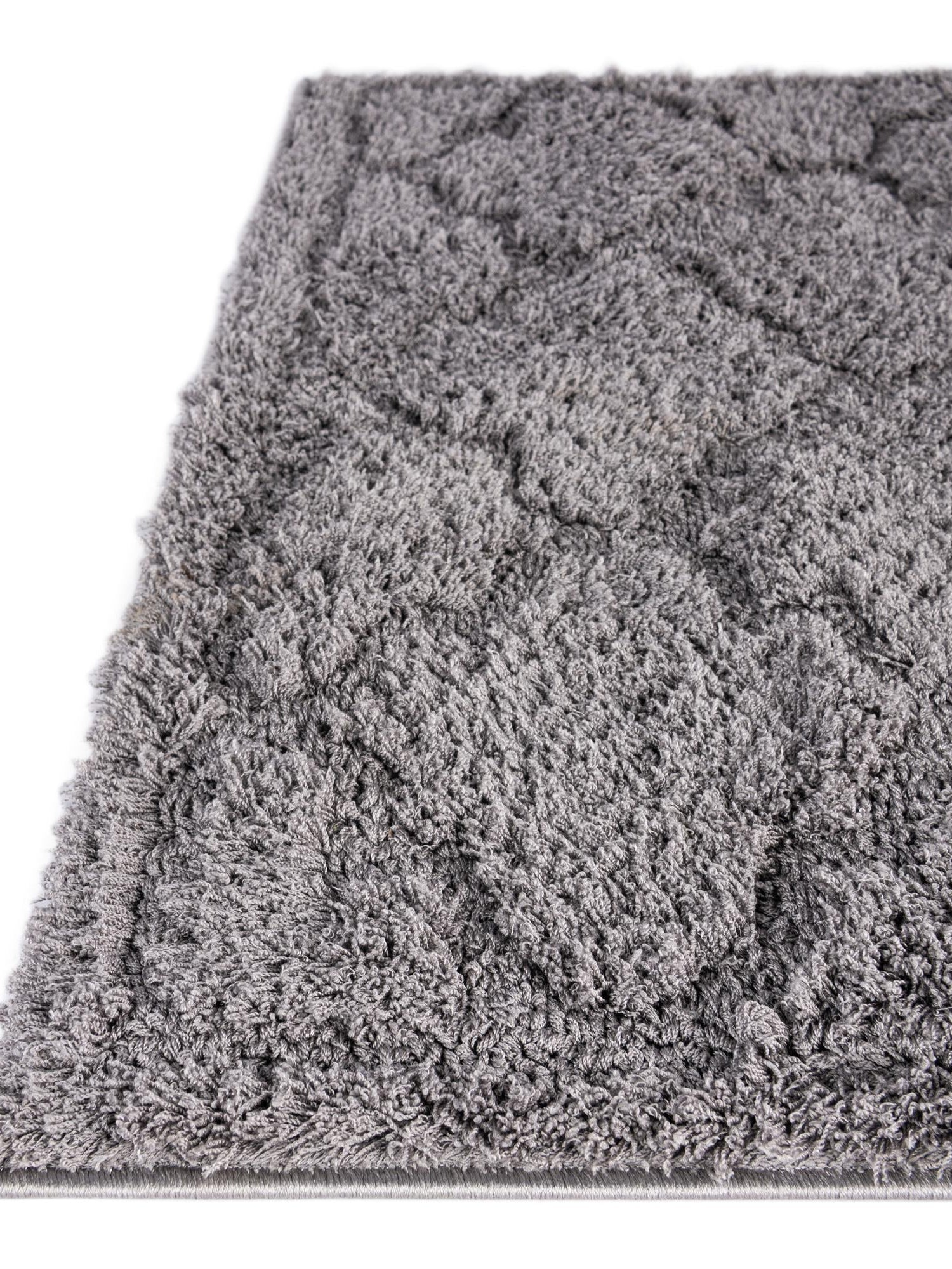 Dark Gray 8' x 10' Trellis Shag Rectangle Area Rug Thick Soft Touch Fluffy & Plush Shaggy Pile Geometric Modern Unique Carpet for Home Interior Design for Sale at Rug Engine