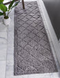 Dark Gray 2' 7 x 10' Trellis Shag Runner Area Rug Thick Soft Touch Fluffy & Plush Shaggy Pile