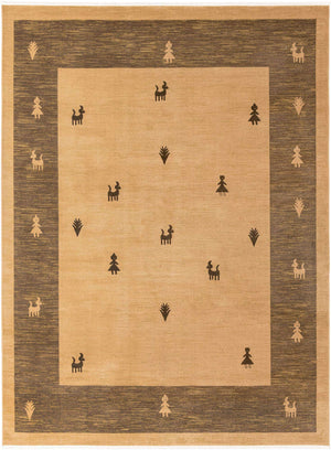 Tan 10' x 13' 1 Fars Rectangle Area Rug 100% Polypropylene Unique Traditional Carpet for Classical Living, Dining Room & Office Spaces for Sale at Rug Engine