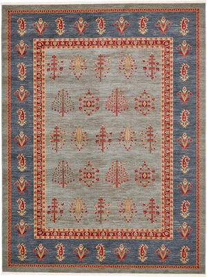 Light Blue 10' x 13' 1 Fars Rectangle Rug