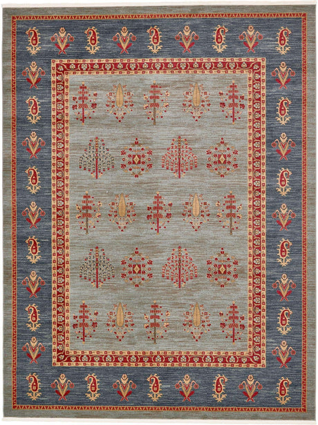 Light Blue 10' x 13' 1 Fars Rectangle Area Rug 100% Polypropylene Unique Traditional Carpet for Classical Living, Dining Room & Office Spaces for Sale at Rug Engine