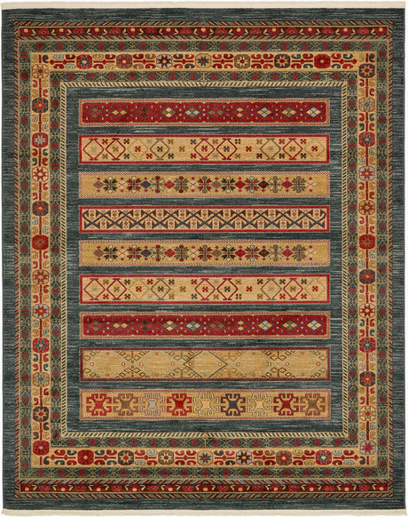 Blue 8' x 10' Fars Rectangle Area Rug 100% Polypropylene Unique Traditional Carpet for Classical Living, Dining Room & Office Spaces for Sale at Rug Engine