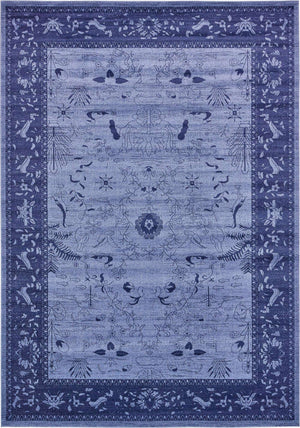Blue 10' x 14' 1 La Jolla Rectangle Area Rug 100% Polypropylene Traditional Pattern Easy Clean Carpet for Living, Dining, Bedroom, Office for Sale at Rug Engine