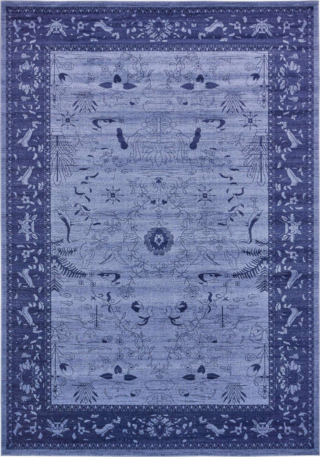 Blue 10' x 14' 1 La Jolla Rectangle Area Rug 100% Polypropylene Traditional Pattern Easy Clean Carpet for Living, Dining, Bedroom, Office for Sale at Rug Engine