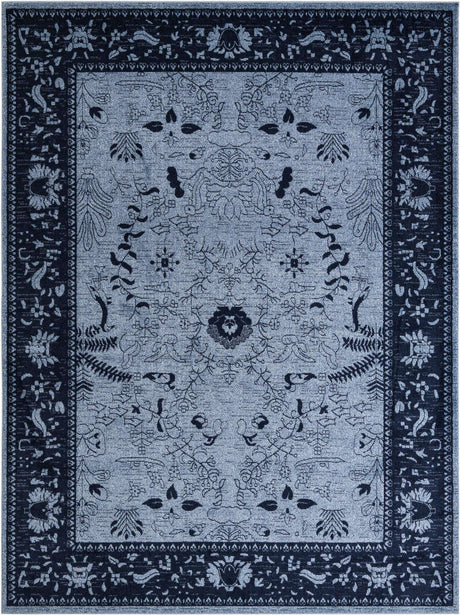 Blue 10' x 13' 1 La Jolla Rectangle Area Rug 100% Polypropylene Traditional Pattern Easy Clean Carpet for Living, Dining, Bedroom, Office for Sale at Rug Engine