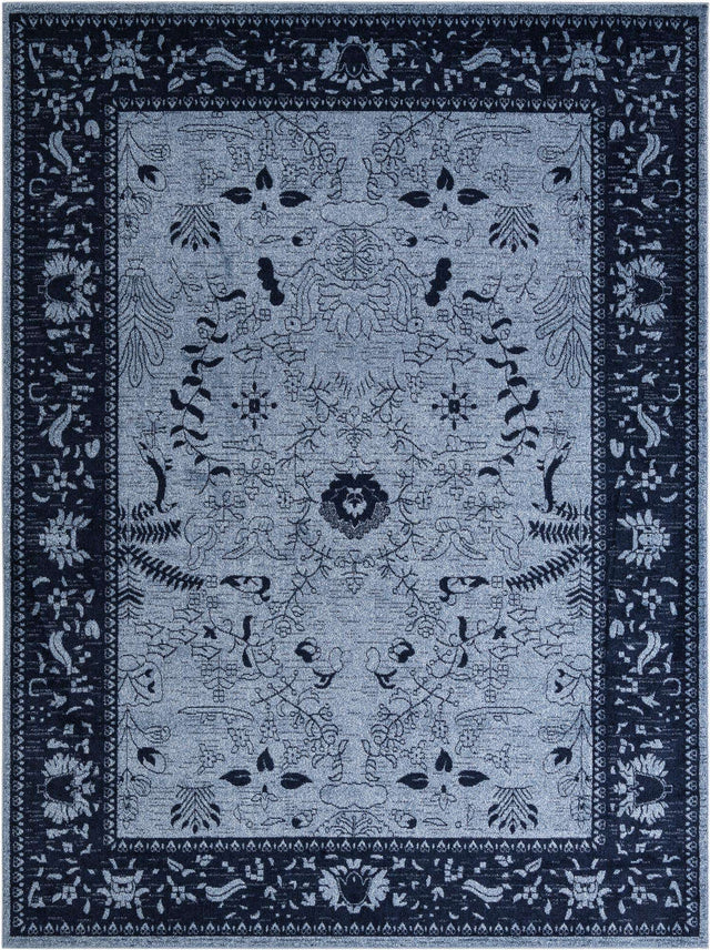 Blue 10' x 13' 1 La Jolla Rectangle Area Rug 100% Polypropylene Traditional Pattern Easy Clean Carpet for Living, Dining, Bedroom, Office for Sale at Rug Engine