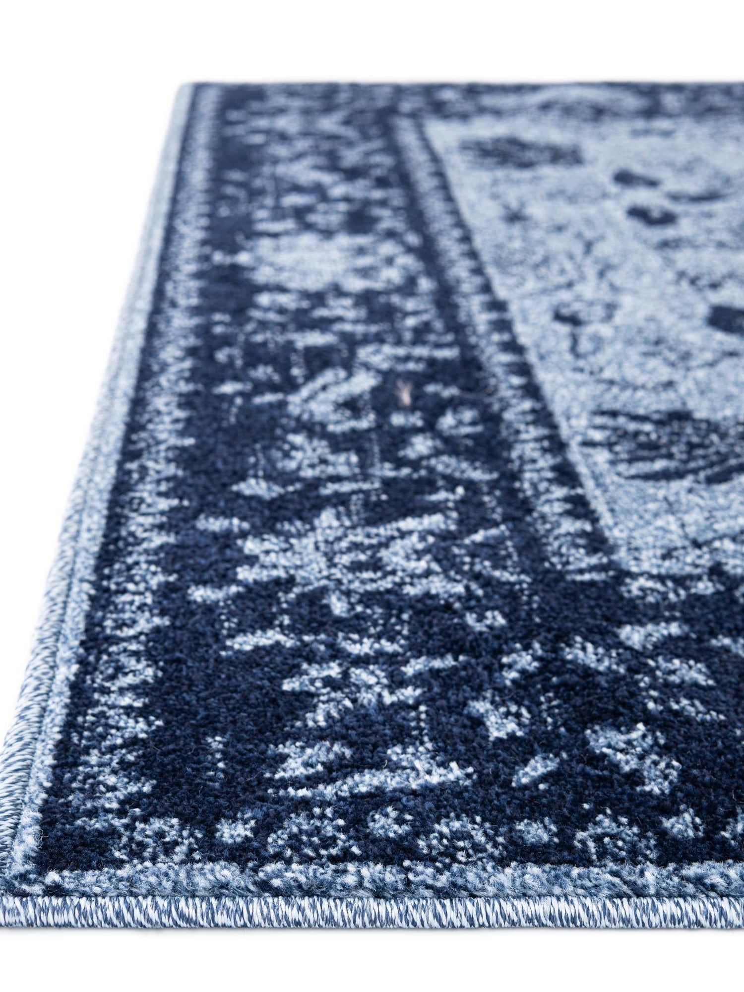 Blue 2' 7 x 10' La Jolla Runner Area Rug 100% Polypropylene Traditional Pattern Easy Clean Carpet for Living, Dining, Bedroom, Office for Sale at Rug Engine