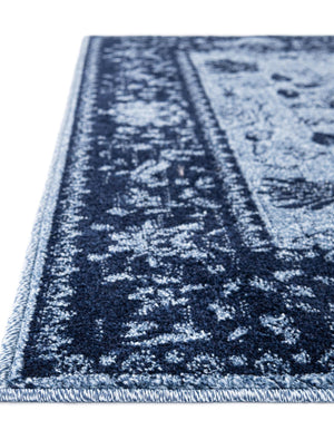 Blue 2' 7 x 10' La Jolla Runner Area Rug 100% Polypropylene Traditional Pattern Easy Clean Carpet for Living, Dining, Bedroom, Office for Sale at Rug Engine
