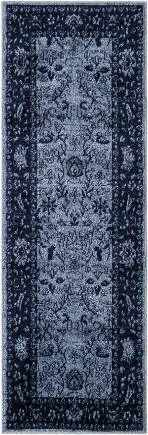Blue 2' x 6' 1 La Jolla Runner Area Rug 100% Polypropylene Traditional Pattern Easy Clean Carpet for Living, Dining, Bedroom, Office for Sale at Rug Engine
