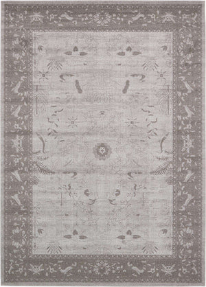 Light Gray 10' x 14' 1 La Jolla Rectangle Area Rug 100% Polypropylene Traditional Pattern Easy Clean Carpet for Living, Dining, Bedroom, Office for Sale at Rug Engine