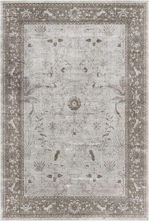 Light Gray 6' 1 x 9' La Jolla Rectangle Area Rug 100% Polypropylene Traditional Pattern Easy Clean Carpet for Living, Dining, Bedroom, Office for Sale at Rug Engine