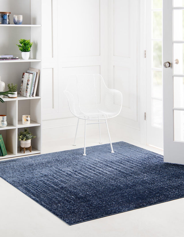 Blue 7' 10 x 7' 10 Del Mar Square Area Rug 100% Polypropylene Easy Clean Stain Resistant Vivid Modern Carpet Mat for Home Decor Interior Designing for Sale at Rug Engine