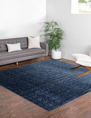 Blue 7' 10 x 7' 10 Del Mar Square Area Rug 100% Polypropylene Easy Clean Stain Resistant Vivid Modern Carpet Mat for Home Decor Interior Designing for Sale at Rug Engine