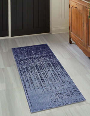 Blue 2' x 6' 1 Del Mar Runner Area Rug 100% Polypropylene Easy Clean Stain Resistant Vivid Modern Carpet Mat for Home Decor Interior Designing for Sale at Rug Engine