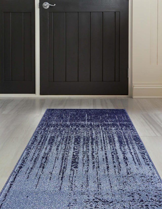 Blue 2' x 6' 1 Del Mar Runner Area Rug 100% Polypropylene Easy Clean Stain Resistant Vivid Modern Carpet Mat for Home Decor Interior Designing for Sale at Rug Engine