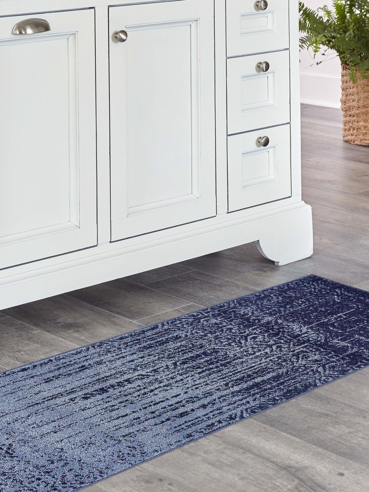 Blue 2' x 6' 1 Del Mar Runner Area Rug 100% Polypropylene Easy Clean Stain Resistant Vivid Modern Carpet Mat for Home Decor Interior Designing for Sale at Rug Engine