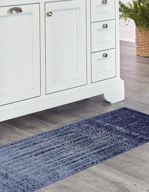 Blue 2' x 6' 1 Del Mar Runner Area Rug 100% Polypropylene Easy Clean Stain Resistant Vivid Modern Carpet Mat for Home Decor Interior Designing for Sale at Rug Engine