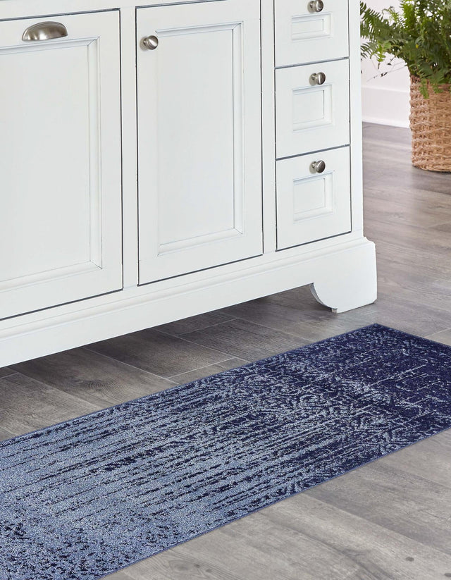 Blue 2' x 6' 1 Del Mar Runner Area Rug 100% Polypropylene Easy Clean Stain Resistant Vivid Modern Carpet Mat for Home Decor Interior Designing for Sale at Rug Engine