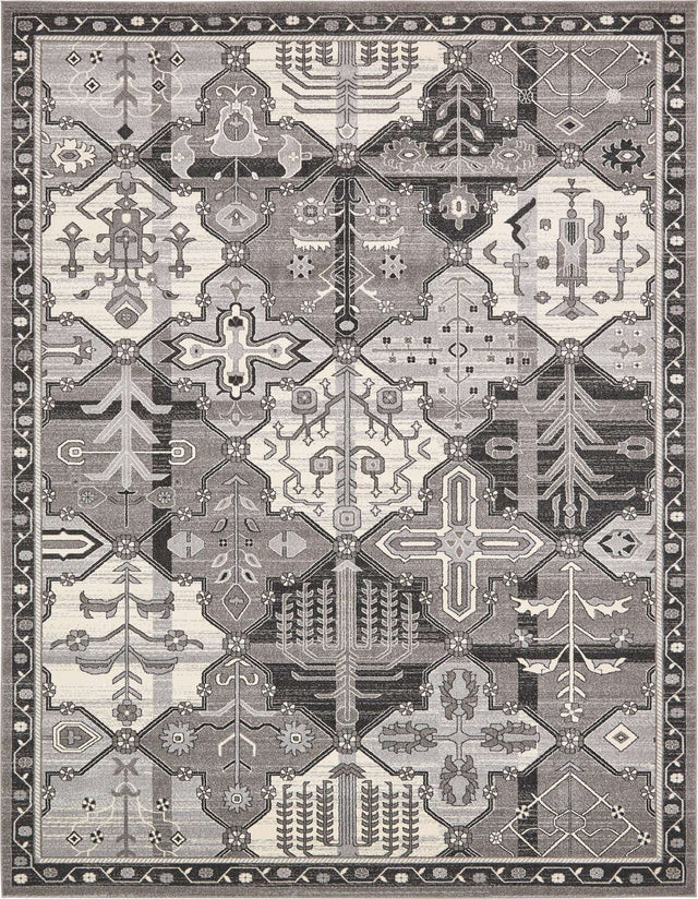 Gray 10' x 13' 1 La Jolla Rectangle Area Rug 100% Polypropylene Traditional Pattern Easy Clean Carpet for Living, Dining, Bedroom, Office for Sale at Rug Engine