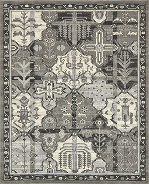 Gray 7' 10 x 10' La Jolla Rectangle Area Rug 100% Polypropylene Traditional Pattern Easy Clean Carpet for Living, Dining, Bedroom, Office for Sale at Rug Engine