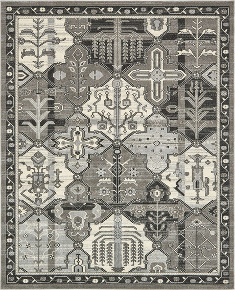 Gray 7' 10 x 10' La Jolla Rectangle Area Rug 100% Polypropylene Traditional Pattern Easy Clean Carpet for Living, Dining, Bedroom, Office for Sale at Rug Engine