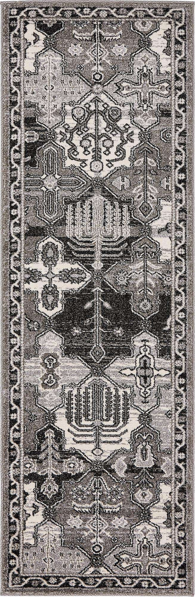 Gray 2' x 6' 1 La Jolla Runner Area Rug 100% Polypropylene Traditional Pattern Easy Clean Carpet for Living, Dining, Bedroom, Office for Sale at Rug Engine