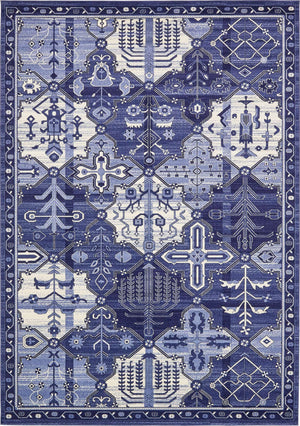 Blue 10' x 14' 1 La Jolla Rectangle Area Rug 100% Polypropylene Traditional Pattern Easy Clean Carpet for Living, Dining, Bedroom, Office for Sale at Rug Engine