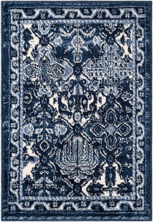 Blue 2' x 3' 1 La Jolla Rectangle Area Rug 100% Polypropylene Traditional Pattern Easy Clean Carpet for Living, Dining, Bedroom, Office for Sale at Rug Engine